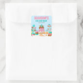 Candy Sweet Girl's Candyland Geburtstag Quadratischer Aufkleber (Tasche)