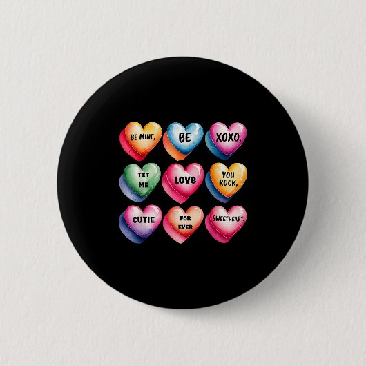 Candy Sweet Heart Valentines Day Design For Women  Button (Vorderseite)
