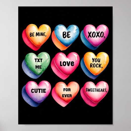 Candy Sweet Heart Valentines Day Design For Women  Poster (Vorne)