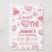 Candy Sweet One 1. Geburtstag Einladung (Vorderseite)