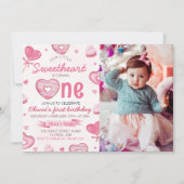 Candy Sweet One 1. Geburtstag Einladung (Vorderseite)