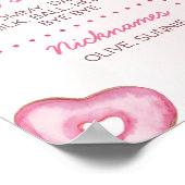 Candy Sweet One Birthday Milestone signieren Poster (Ecke)