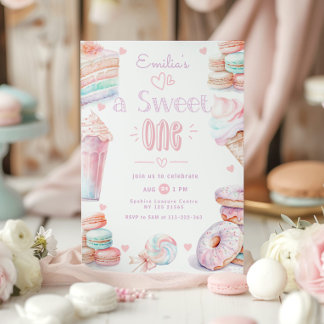 Candy Sweet One Girl 1. Geburtstag Einladung