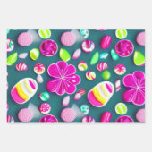 Candy Sweet pink grün, weiße, vielfarbige Bonbons Geschenkpapier Set (Vorderseite)
