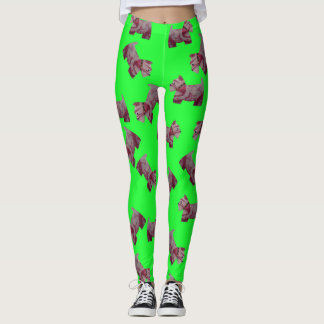 Candy Swirl Scottie Terrier grüner Hintergrund Leggings