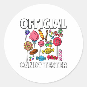 Candy Tester Lollipop Süßigkeiten verschenken Hall Runder Aufkleber
