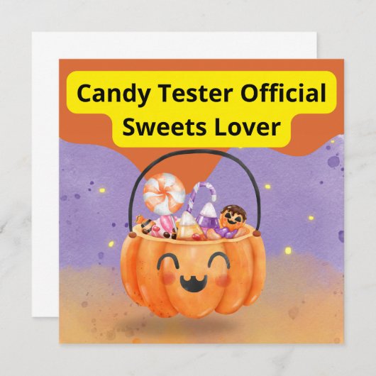 Candy Tester Official Sweets Lover Einladung (Vorne/Hinten)