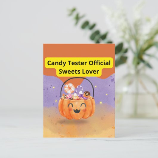 Candy Tester Official Sweets Lover Postkarte (Stehend Vorderseite)