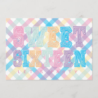 Candy Theme 16 . Geburtstag Pink Lila Blue Einladung