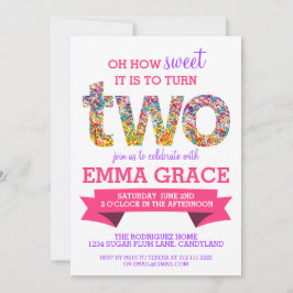 Candy Theme 2. Geburtstag Party Sprinkles laden Einladung