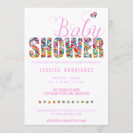 Candy Theme Baby Shower Party Es ist ein Mädchen Einladung