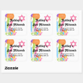 Candy Theme Bat Mitzvah Favor Quadratischer Aufkleber (Blatt)