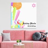 Candy Theme Bat Mitzvah Sign in Leinwanddruck (Insitu (Wohnzimmer))