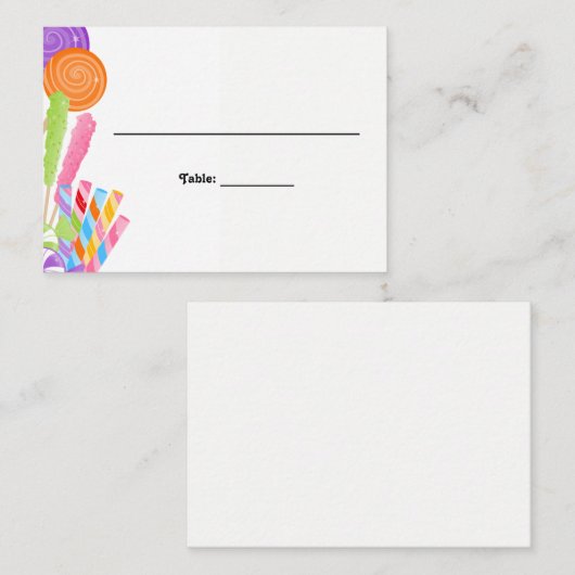 Candy Theme Bat Mitzvah Sitzkarte Platzkarte (Vorne/Hinten)