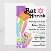 Candy Theme Bat Mizwa Einladung (Vorne/Hinten)