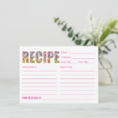 Candy Theme RECIPE CARD Post Card Einladung (Stehend Vorderseite)