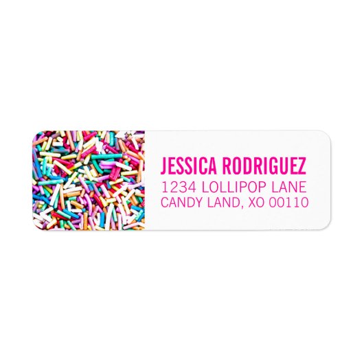 Candy Theme RÜCKKEHR ADDRESS ETIKETT Falten (Vorne)
