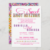 Candy Theme Sweet BNOT MITZVAH Gemeinsames Party Einladung (Vorne/Hinten)