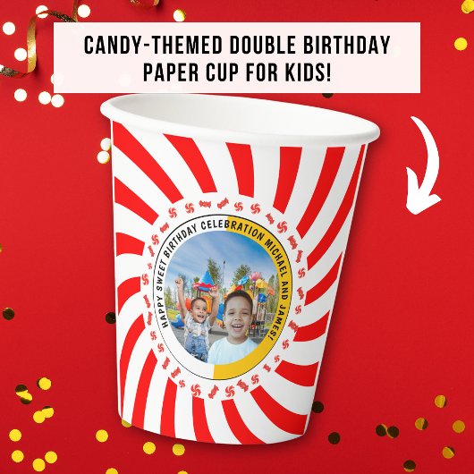 Candy Themed Double Birthday Celebration Pappbecher