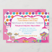 Candy Themed Geburtstagsparty Einladung (Vorne/Hinten)