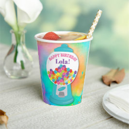 Candy Themed Girl's Colorful Rainbow Birthday Pappbecher