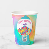 Candy Themed Girl's Colorful Rainbow Birthday Pappbecher (Rückseite)