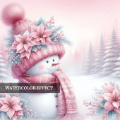 Candy themed pink snowman kids card digital edit feiertagskarte