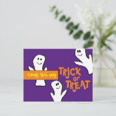 Candy this Way Bunch Gastgeber Halloween Postkarte (Stehend Vorderseite)