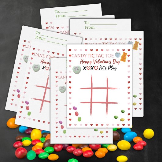 Candy Tic Tac Toe Valentine Mitteilungskarte