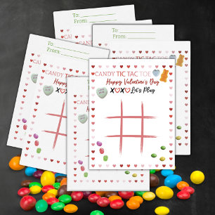 Candy Tic Tac Toe Valentinstag Mitteilungskarte