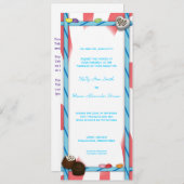 Candy "Ticket" Einladung/Menükarte Einladung (Vorne/Hinten)