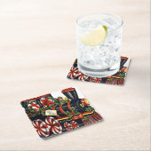 Candy Train Weihnachten Rechteckiger Pappuntersetzer (Vor Ort)