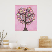 Candy Tree Pink Kinderzimmer Kids Room Poster (Küche)