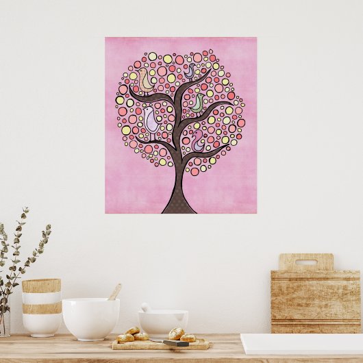 Candy Tree Pink Kinderzimmer Kids Room Poster (Küche)