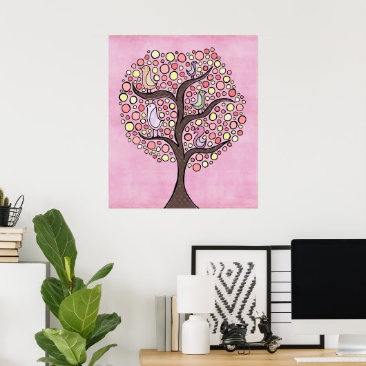 Candy Tree Pink Kinderzimmer Kids Room Poster (Heimbüro)
