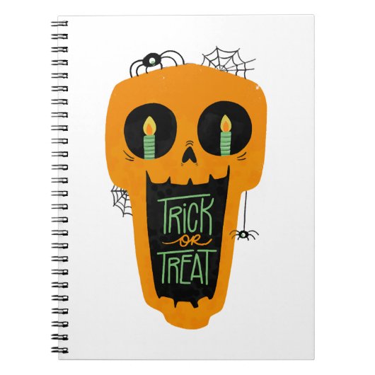 Candy Trick oder Treat Funny Pumpkin Halloween Jun Notizblock (Vorderseite)
