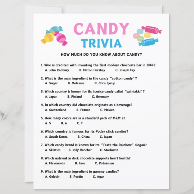 Candy Trivia Game (Vorderseite)