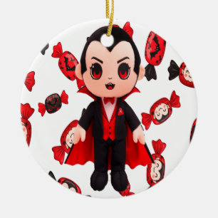 Candy und Dracula Niedlich Spooky Halloween Keramik Ornament
