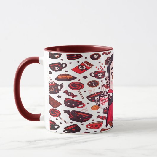 Candy und Dracula Niedlich Spooky Halloween Mix Tasse (Links)
