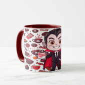 Candy und Dracula Niedlich Spooky Halloween Mix Tasse (Vorderseite Links)