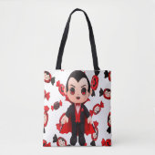 Candy und Dracula Niedlich Spooky Halloween Tasche (Vorderseite)