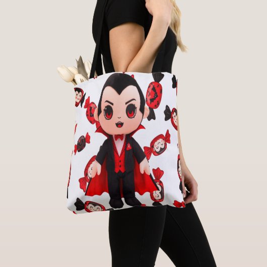 Candy und Dracula Niedlich Spooky Halloween Tasche (Von Nahem)