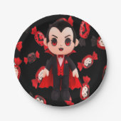 Candy und Dracula Niedlich Spooky Pappteller (Vorderseite)