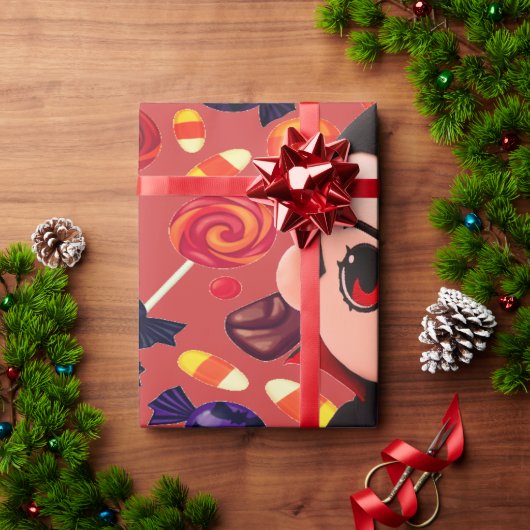 Candy und Dracula Niedlich Spooky zu Halloween Geschenkpapier (Feiertagsgeschenk)