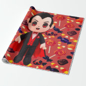 Candy und Dracula Niedlich Spooky zu Halloween Geschenkpapier (Ungerollt)