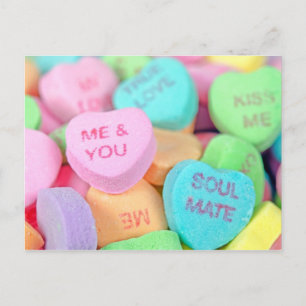 Candy Valentine Hearts Postkarte