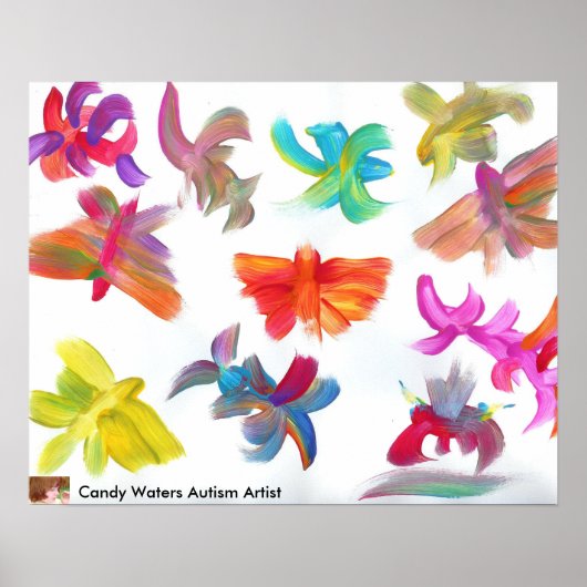 Candy Waters Autismus Künstlerisches Malplakat Poster (Vorne)