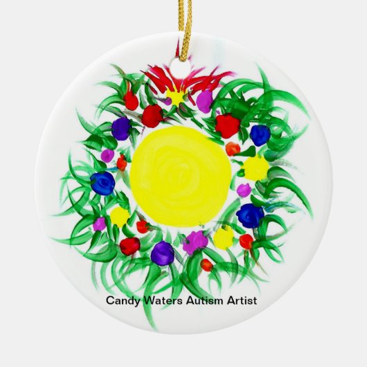 Candy Waters Autisst Artist Keramik Ornament (Vorne)