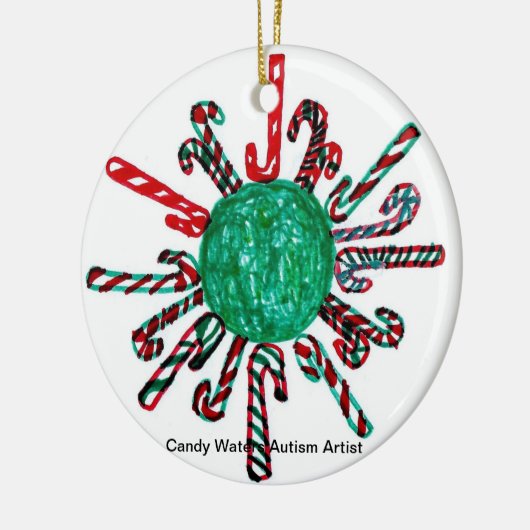 Candy Waters Autisst Artist Keramik Ornament (Links)