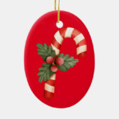 Candy Weihnachten Roter Schirm Keramik Ornament (Hinten)
